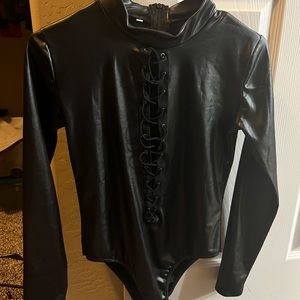 Leather body suit